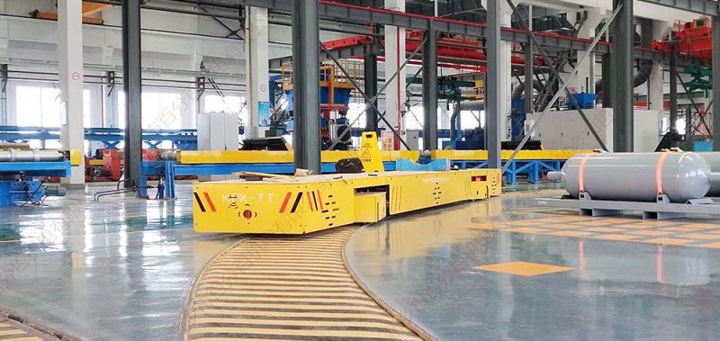 杭州市某公司专程来厂考察验收转弯轨道平车设备